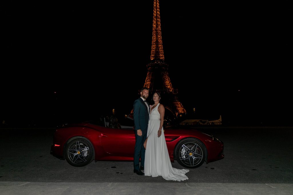 Eiffeltoren avond tijdens de styled wedding shoot in Parijs