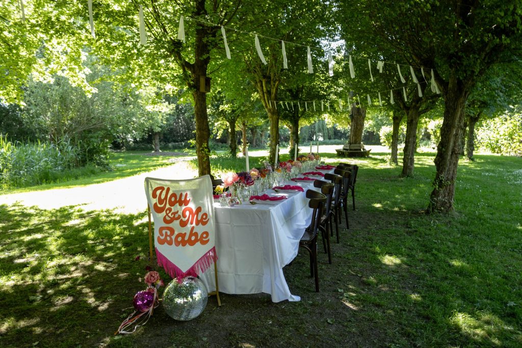Dinerstyling tuin tijdens de styled wedding shoot in Rijsoord