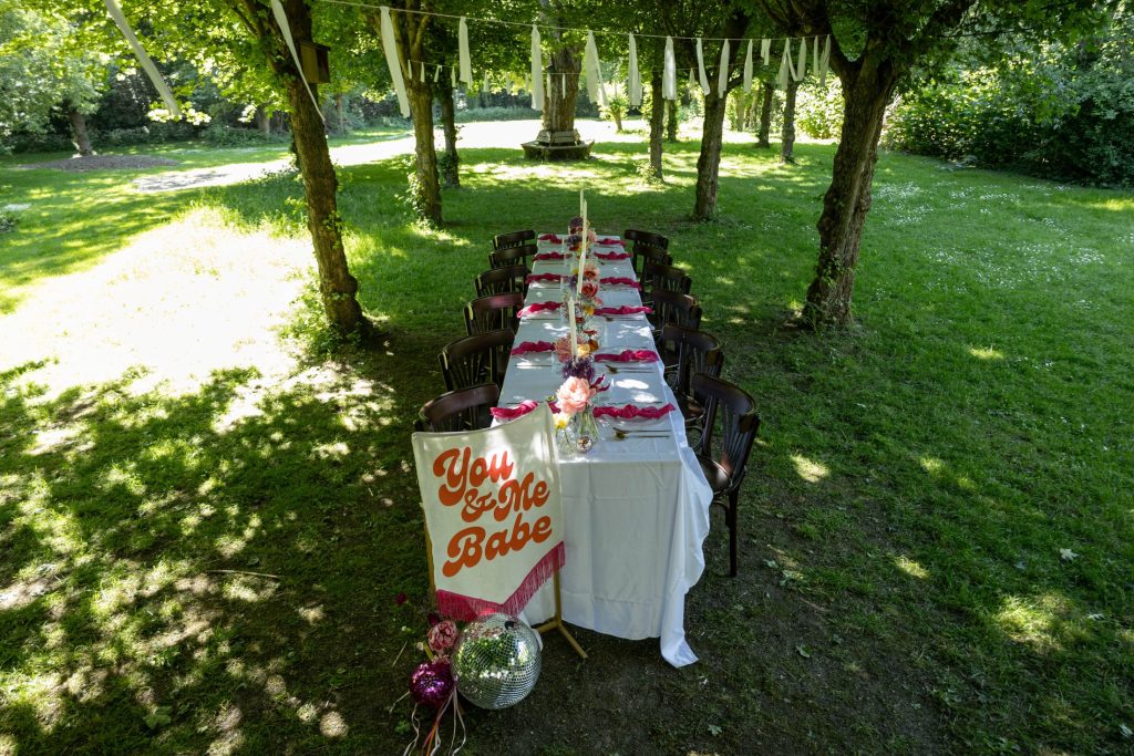 Dinertafel tijdens de styled wedding shoot in Rijsoord